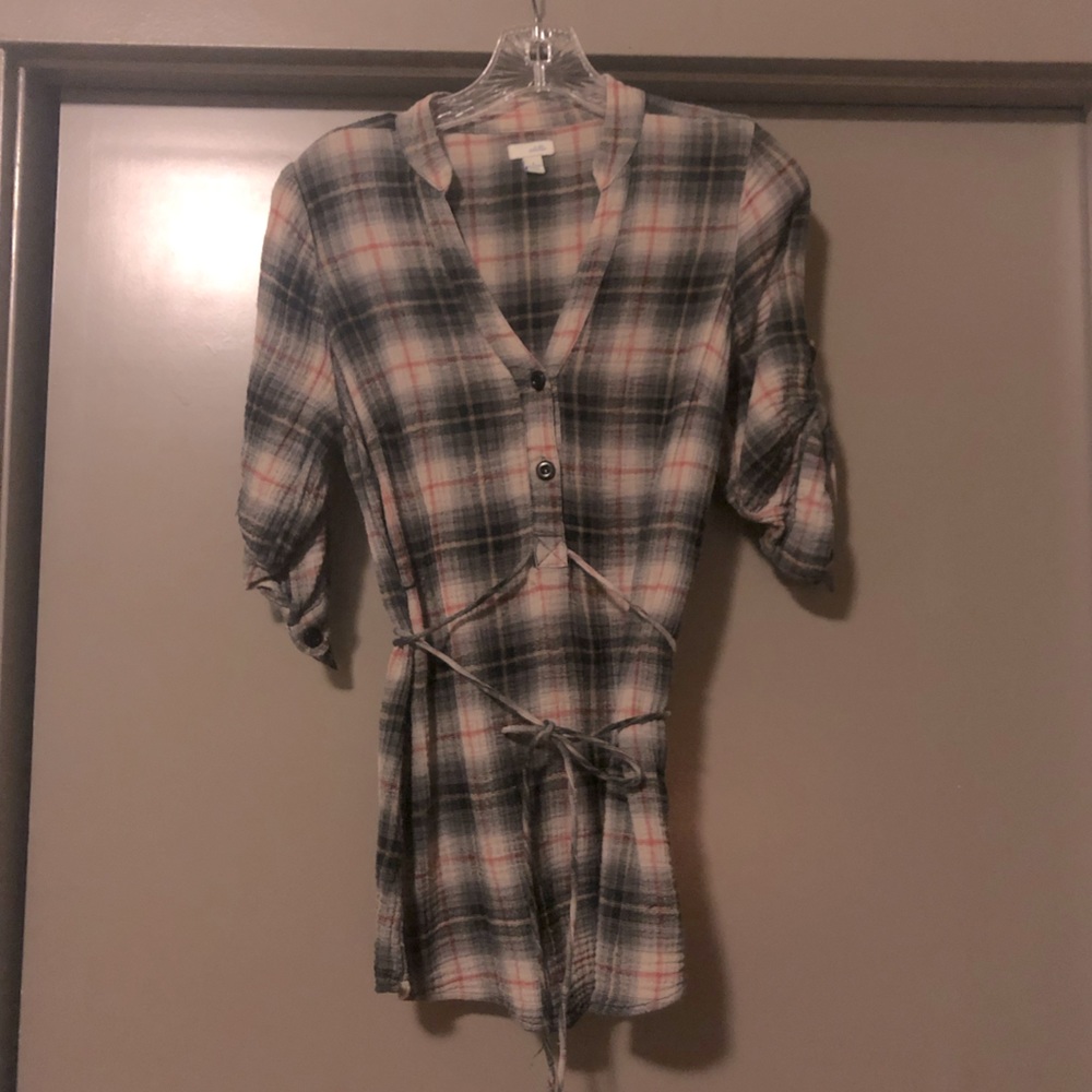 Anthropology Odille plaid tunic